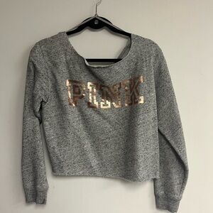 SOLD Victoria's Secret Gray Sweatshirt with Metallic Logo